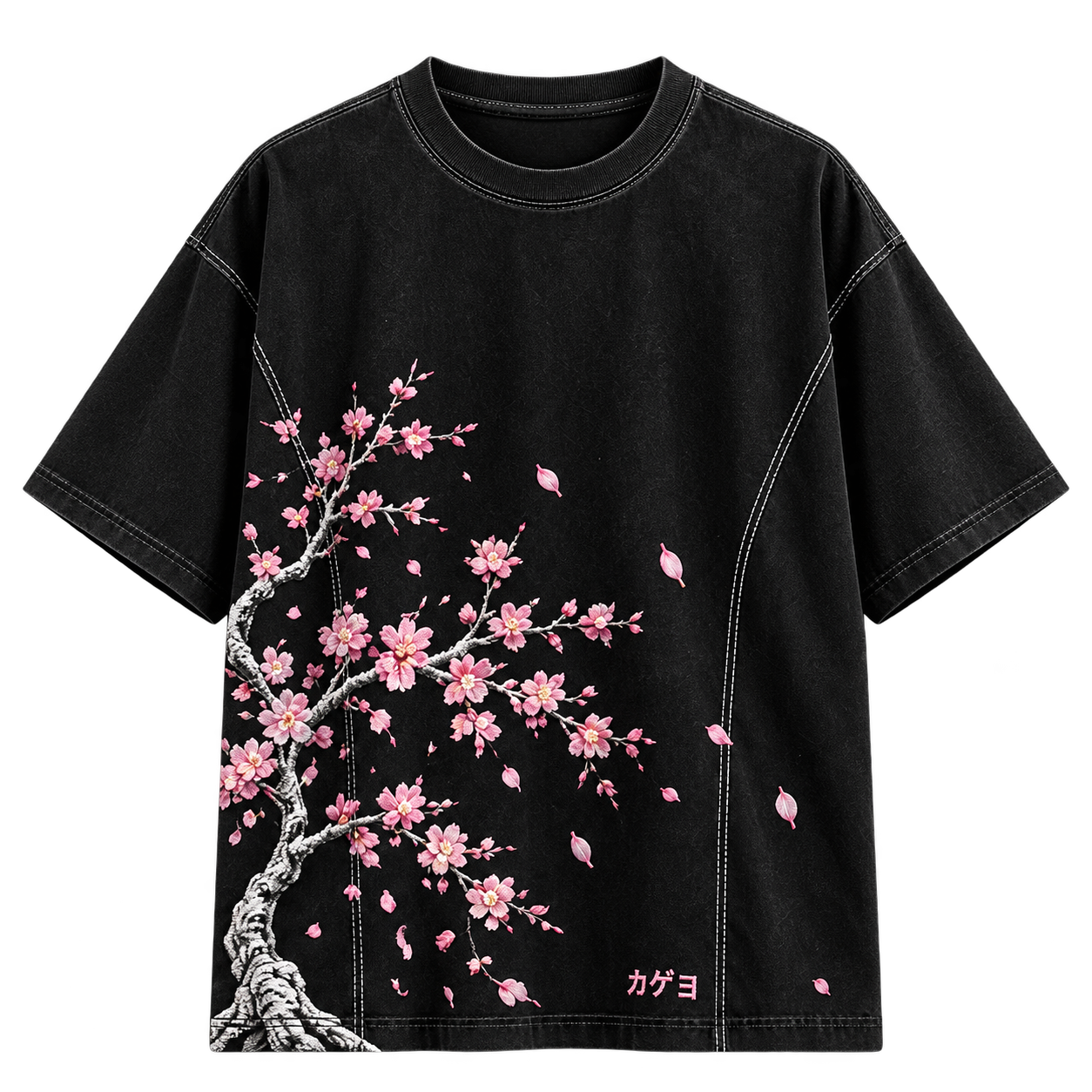 Vue avant du T-shirt Sakura Kagueyo noir